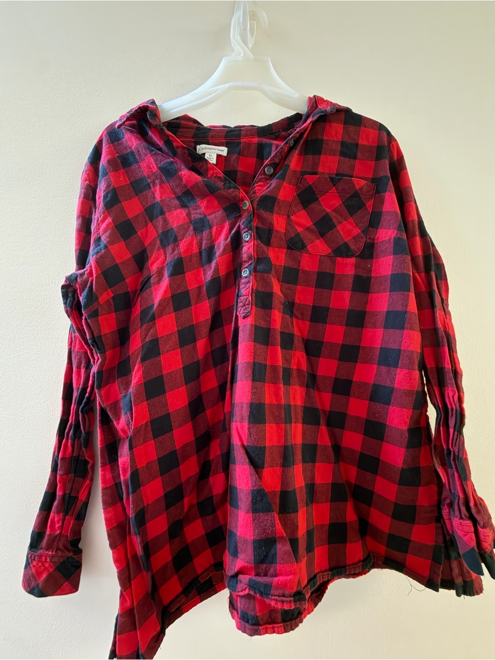 croft & barrow Red and Black Plaid button up